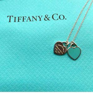 Beautiful Authentic Tiffany necklace and heart charms.